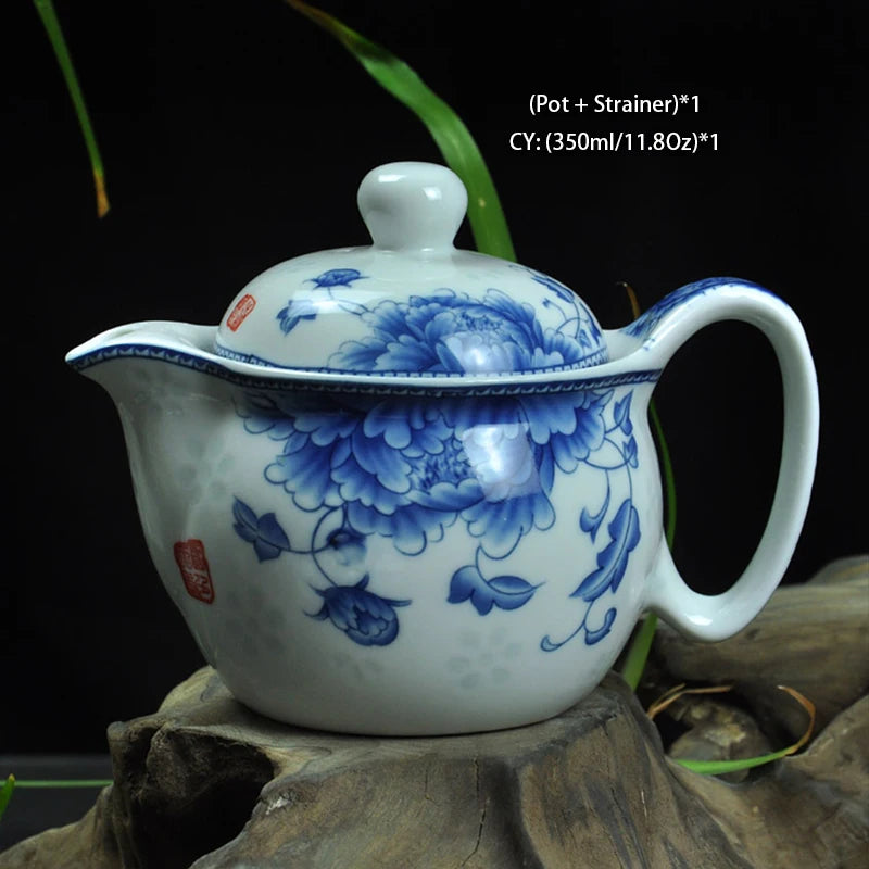 Chinese Ceramic Tea Set Kung Fu Porcelain Tea Cup Pot Set