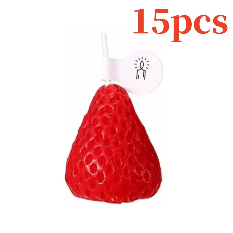 15-Pack Strawberry-Shaped Scented Soy Wax Candles