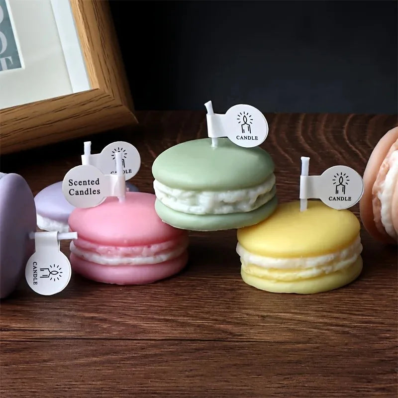 Macaron-Shaped Scented Soy Wax Candles — 1/5pcs