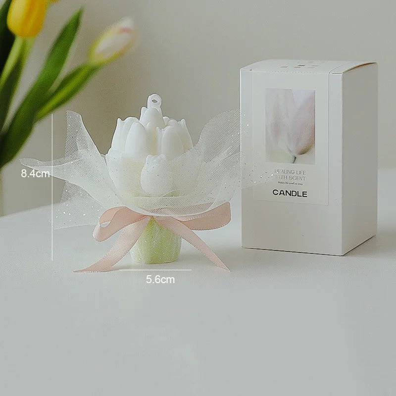 Handmade Tulip Bouquet Soy Wax Candle