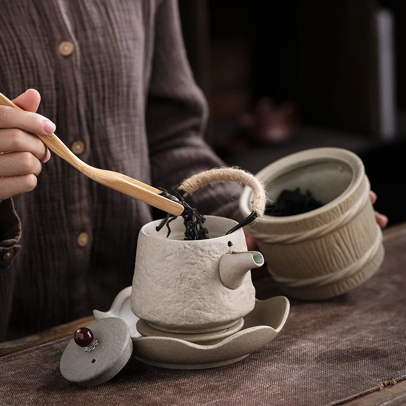 Retro Japanese Kungfu teapot ceramic tea set - Your Ritual Hub 