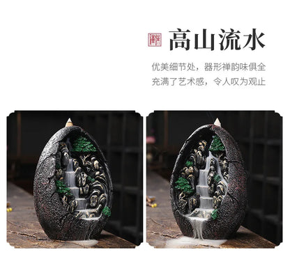 Backflow Incense Burner, Alpine Flowing Water