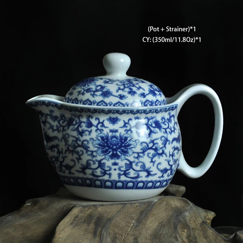Chinese Ceramic Tea Set Kung Fu Porcelain Tea Cup Pot Set