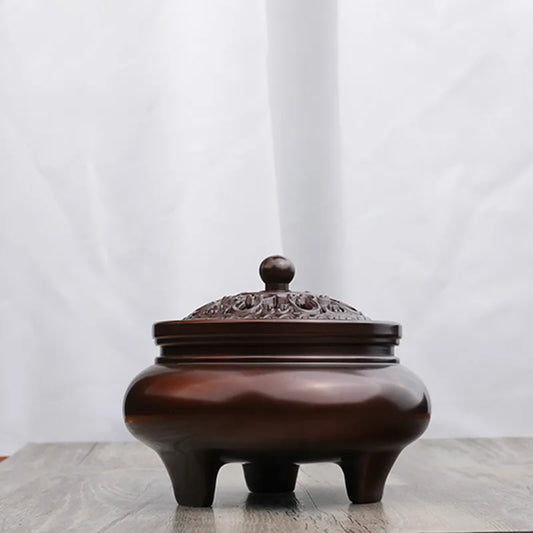 Large Pure Copper Buddha Incense Burner