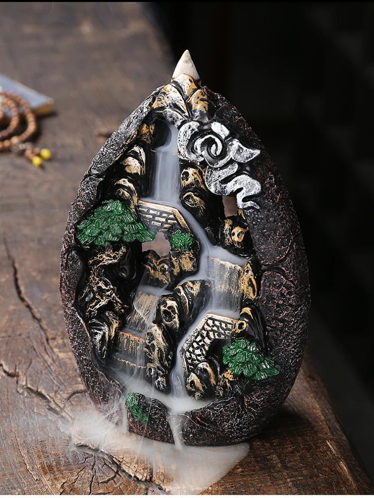 Backflow Incense Burner, Alpine Flowing Water - Your Ritual Hub 