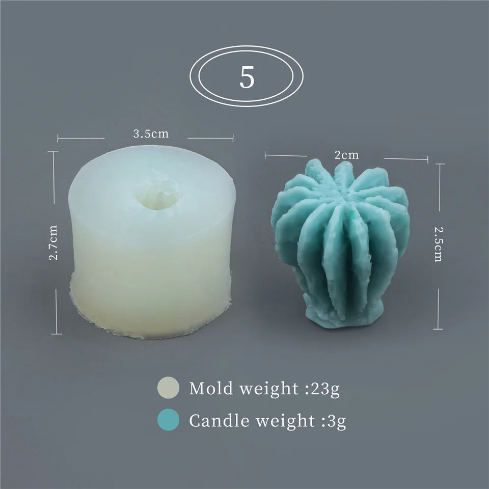 17 Styles Succulent Plants Silicone Candle Mold Eucalyptus Decorating Tools Wax 3D DIY - Your Ritual Hub 