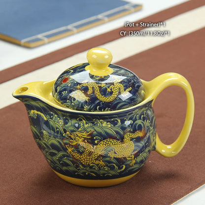 Chinese Ceramic Tea Set Kung Fu Porcelain Tea Cup Pot Set