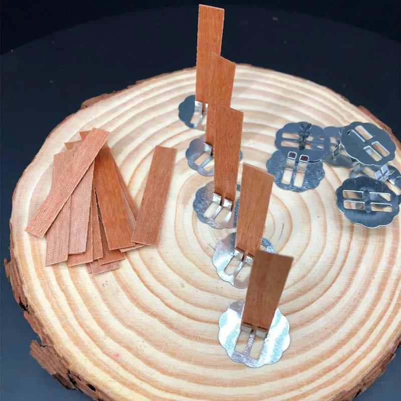 20-Pack Wooden Candle Wicks with Sustainer Tabs