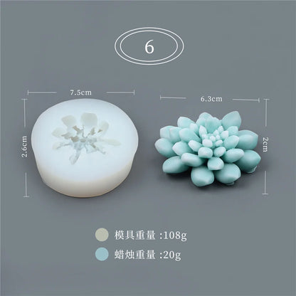 17 Styles Succulent Plants Silicone Candle Mold Eucalyptus Decorating Tools Wax 3D DIY