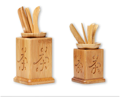 Handmade Kung Fu Tea Sets Vintage Puer Knife Spoon Tea Tools Set Tea Ceremony Utensils Chinese Bamboo Clip Strainer 6pc/set