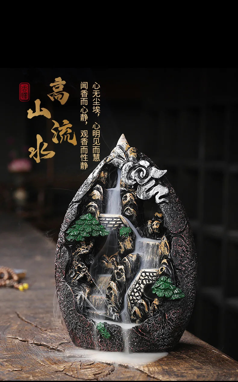Backflow Incense Burner, Alpine Flowing Water - Your Ritual Hub 