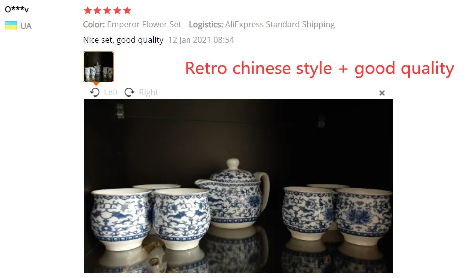 Chinese Ceramic Tea Set Kung Fu Porcelain Tea Cup Pot Set