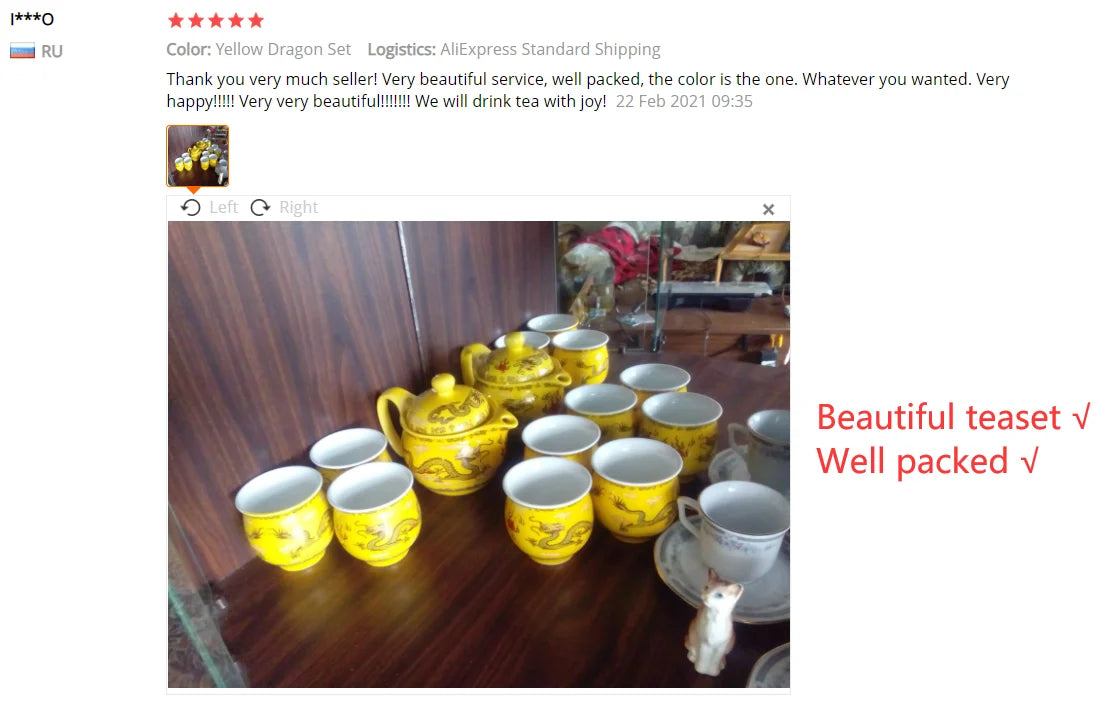 Chinese Ceramic Tea Set Kung Fu Porcelain Tea Cup Pot Set