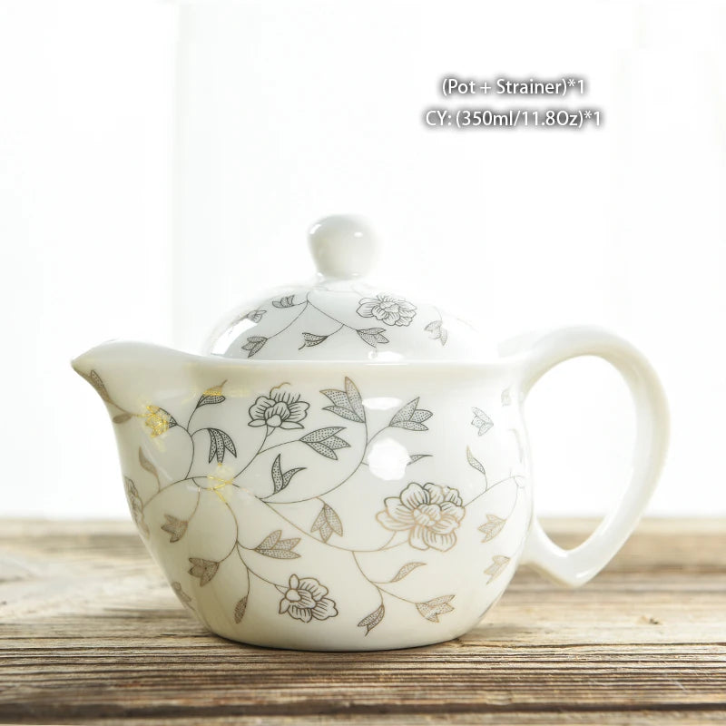 Chinese Ceramic Tea Set Kung Fu Porcelain Tea Cup Pot Set