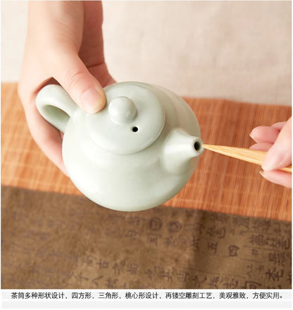 Handmade Kung Fu Tea Sets Vintage Puer Knife Spoon Tea Tools Set Tea Ceremony Utensils Chinese Bamboo Clip Strainer 6pc/set