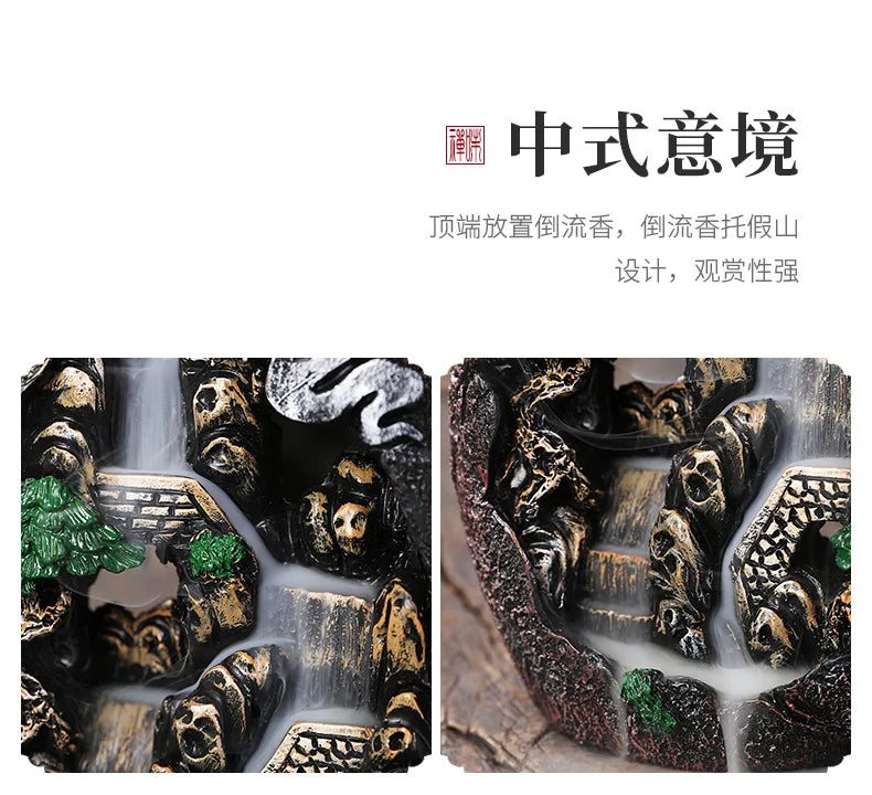 Backflow Incense Burner, Alpine Flowing Water - Your Ritual Hub 