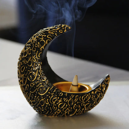 10CM Ramadan Bright Crescent Resin Incense Burner