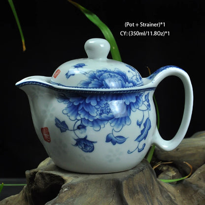 Chinese Ceramic Tea Set Kung Fu Porcelain Tea Cup Pot Set