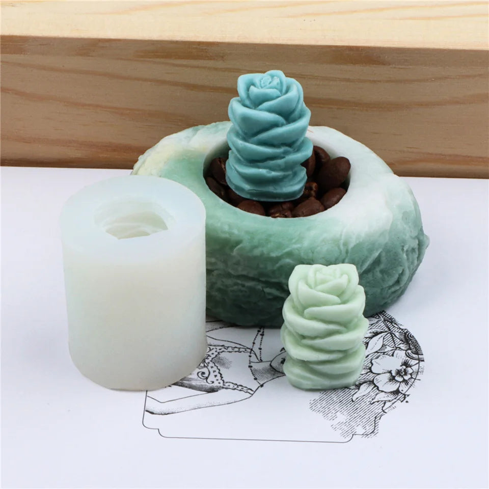 17 Styles Succulent Plants Silicone Candle Mold Eucalyptus Decorating Tools Wax 3D DIY - Your Ritual Hub 