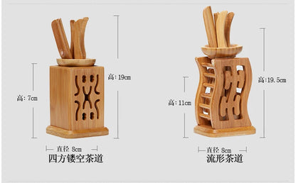 Handmade Kung Fu Tea Sets Vintage Puer Knife Spoon Tea Tools Set Tea Ceremony Utensils Chinese Bamboo Clip Strainer 6pc/set