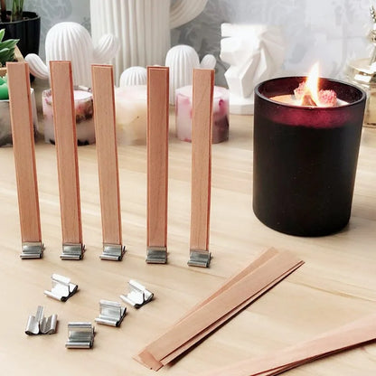 20-Pack Wooden Candle Wicks with Sustainer Tabs