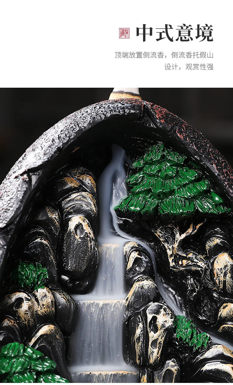 Backflow Incense Burner, Alpine Flowing Water - Your Ritual Hub 