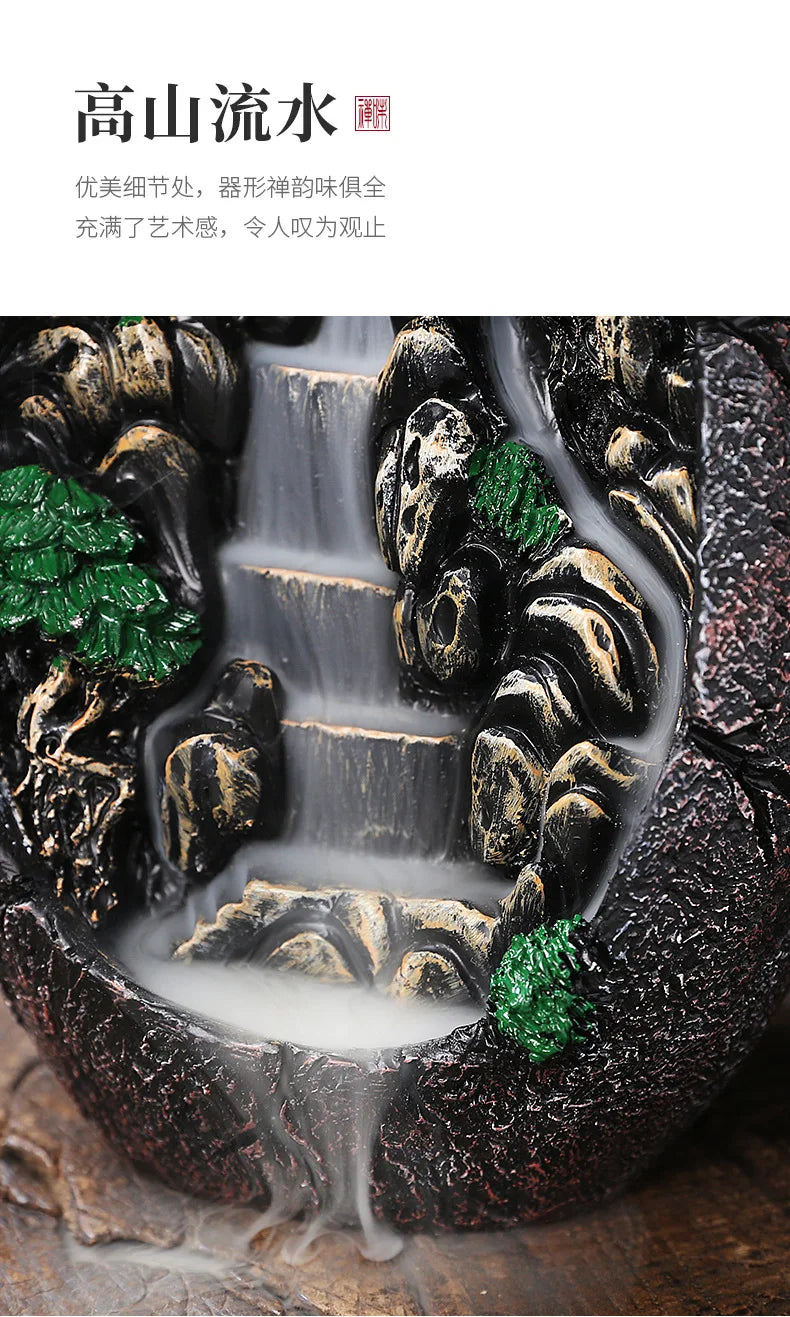 Backflow Incense Burner, Alpine Flowing Water - Your Ritual Hub 