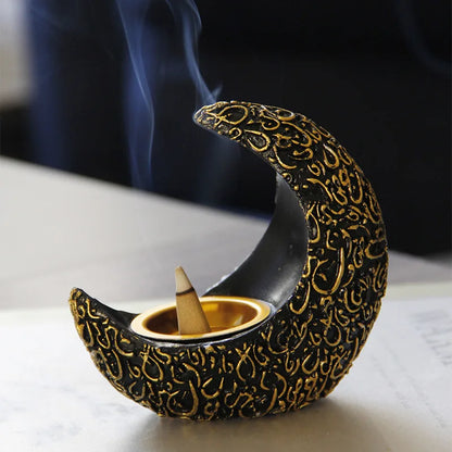 10CM Ramadan Bright Crescent Resin Incense Burner