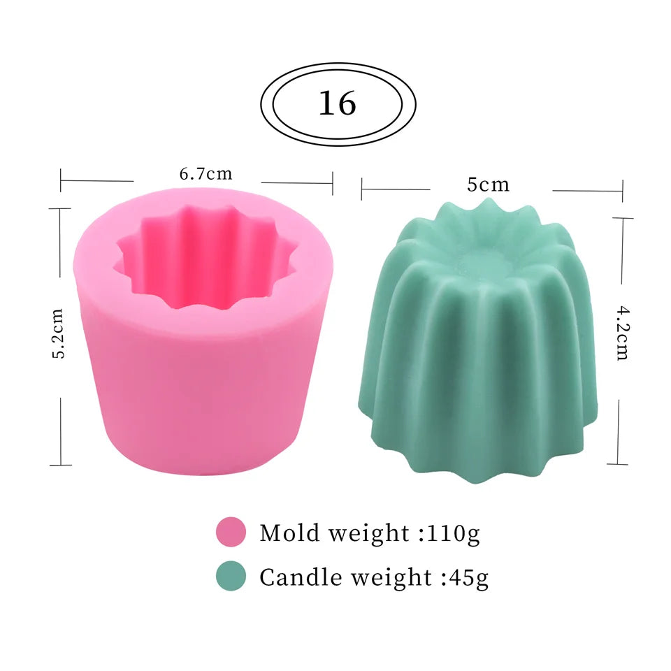 17 Styles Succulent Plants Silicone Candle Mold Eucalyptus Decorating Tools Wax 3D DIY - Your Ritual Hub 