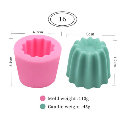 17 Styles Succulent Plants Silicone Candle Mold Eucalyptus Decorating Tools Wax 3D DIY