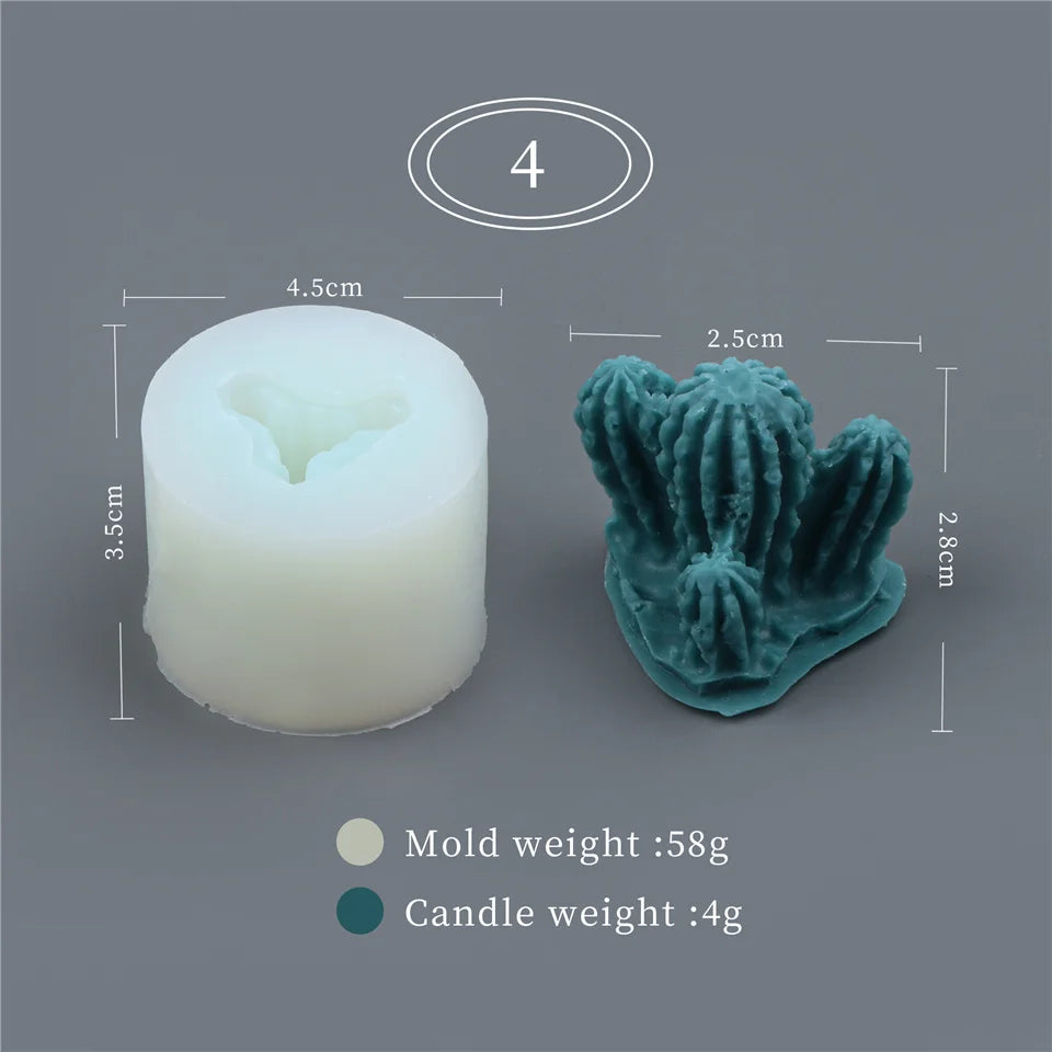 17 Styles Succulent Plants Silicone Candle Mold Eucalyptus Decorating Tools Wax 3D DIY - Your Ritual Hub 