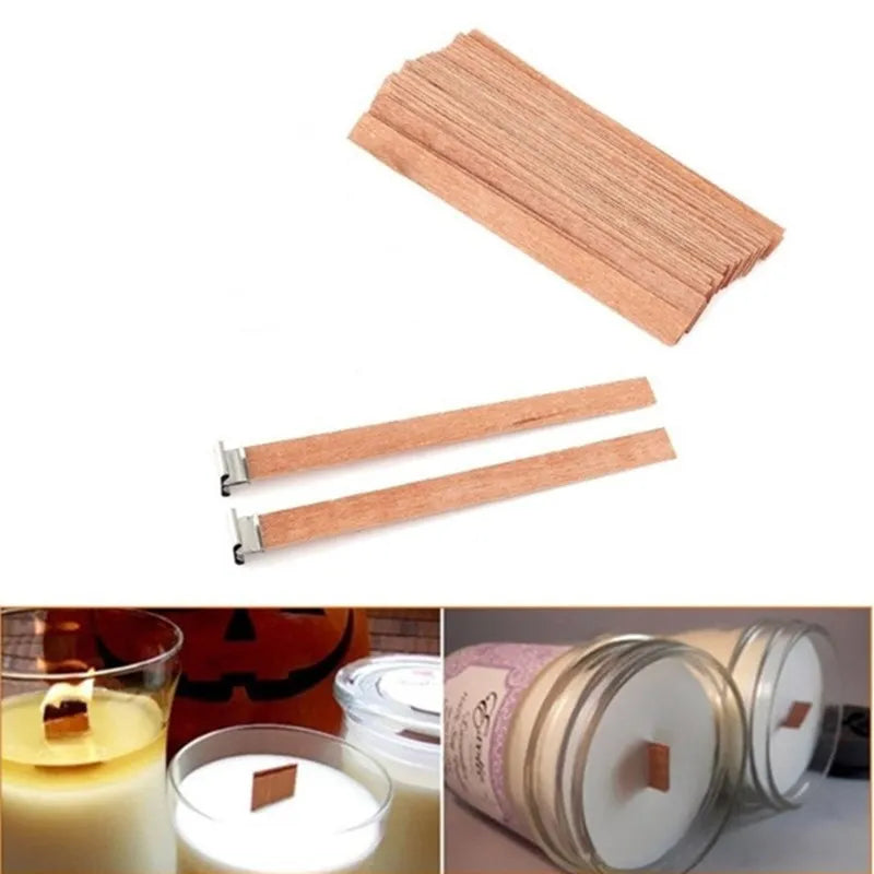 20-Pack Wooden Candle Wicks with Sustainer Tabs