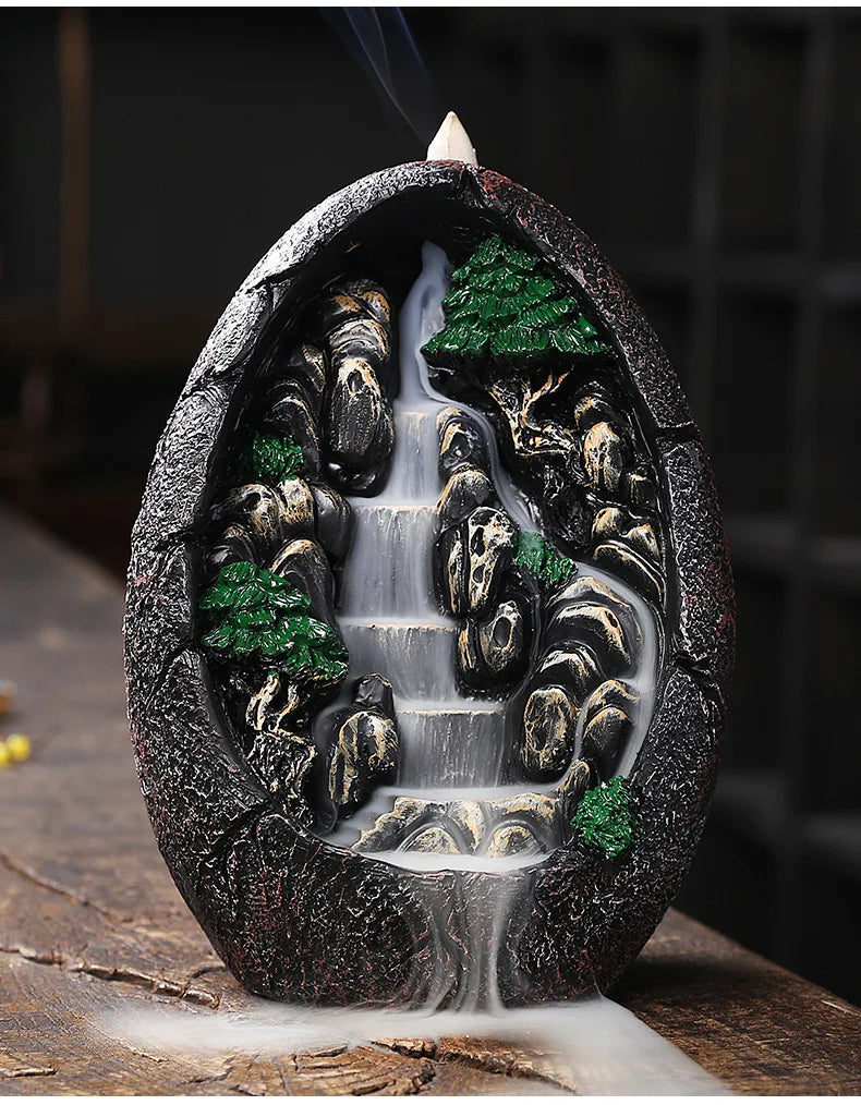 Backflow Incense Burner, Alpine Flowing Water - Your Ritual Hub 
