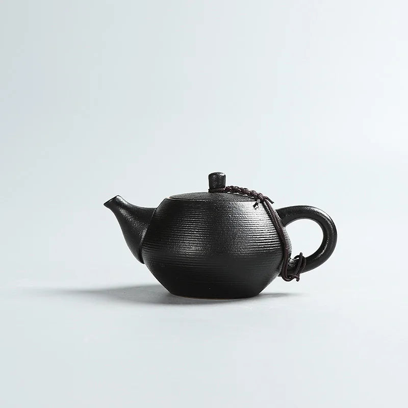 Creative Black Pottery Teapots Hand Made Vintage Ceramic Tea Pot - Your Ritual Hub 
