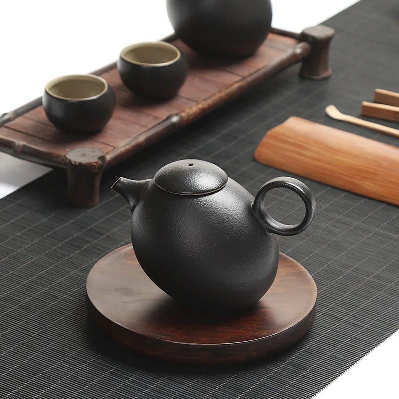 Creative Black Pottery Teapots Hand Made Vintage Ceramic Tea Pot - Your Ritual Hub 