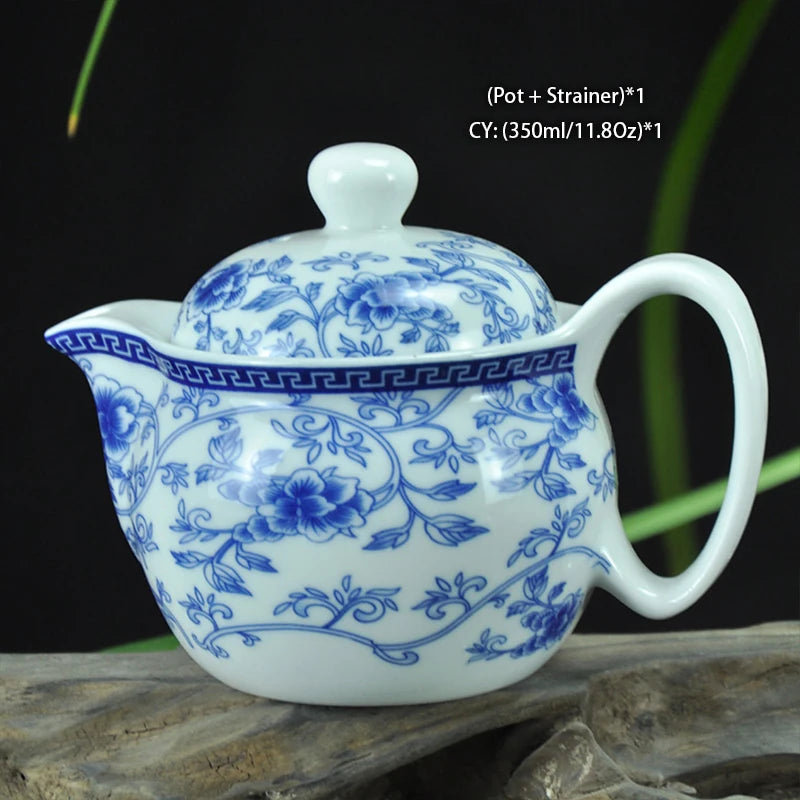 Chinese Ceramic Tea Set Kung Fu Porcelain Tea Cup Pot Set