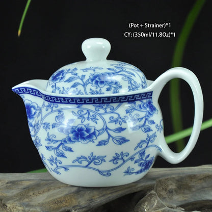 Chinese Ceramic Tea Set Kung Fu Porcelain Tea Cup Pot Set