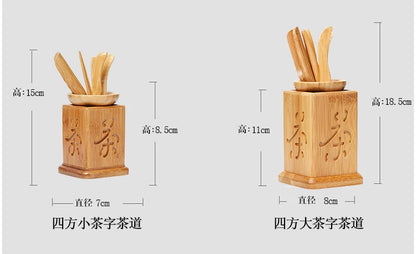 Handmade Kung Fu Tea Sets Vintage Puer Knife Spoon Tea Tools Set Tea Ceremony Utensils Chinese Bamboo Clip Strainer 6pc/set