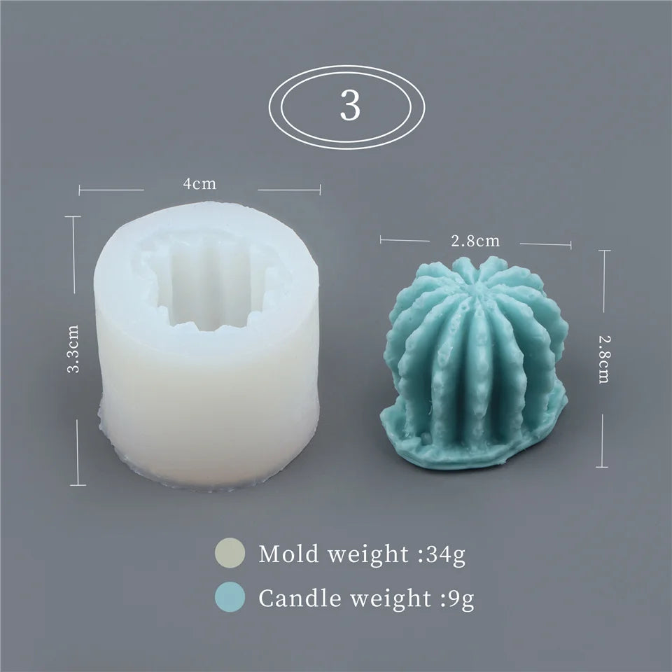 Succulent & Cactus Candle Mold – 17 Plant Designs | Silicone DIY Wax, Soap & Plaster Mould