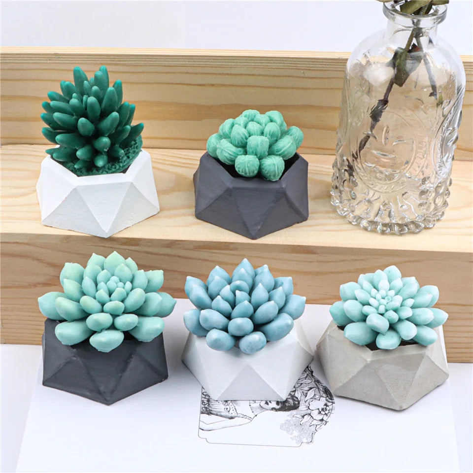 17 Styles Succulent Plants Silicone Candle Mold Eucalyptus Decorating Tools Wax 3D DIY - Your Ritual Hub 