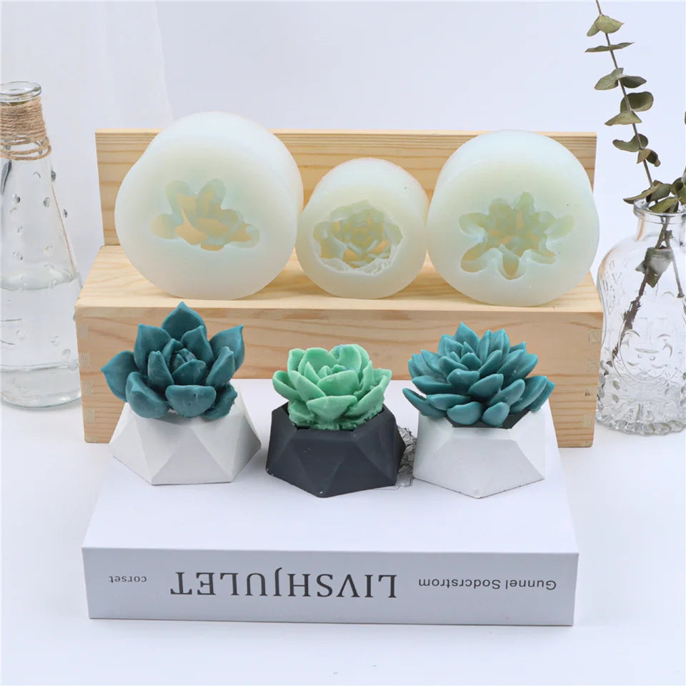 17 Styles Succulent Plants Silicone Candle Mold Eucalyptus Decorating Tools Wax 3D DIY - Your Ritual Hub 