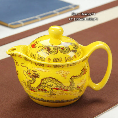 Chinese Ceramic Tea Set Kung Fu Porcelain Tea Cup Pot Set