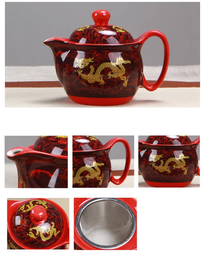 Chinese Ceramic Tea Set Kung Fu Porcelain Tea Cup Pot Set