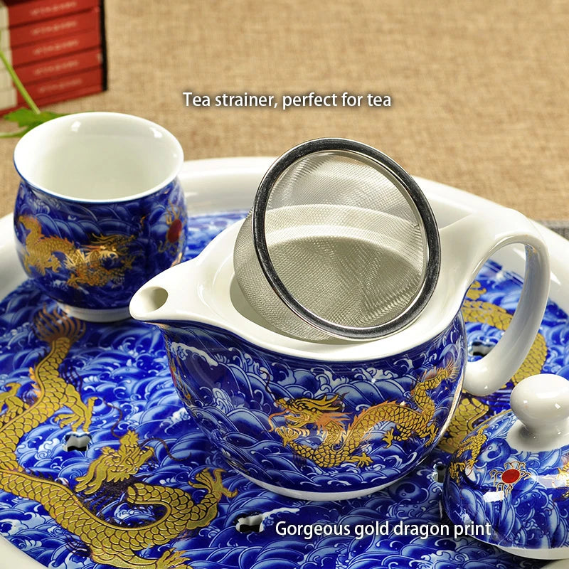 Chinese Ceramic Tea Set Kung Fu Porcelain Tea Cup Pot Set