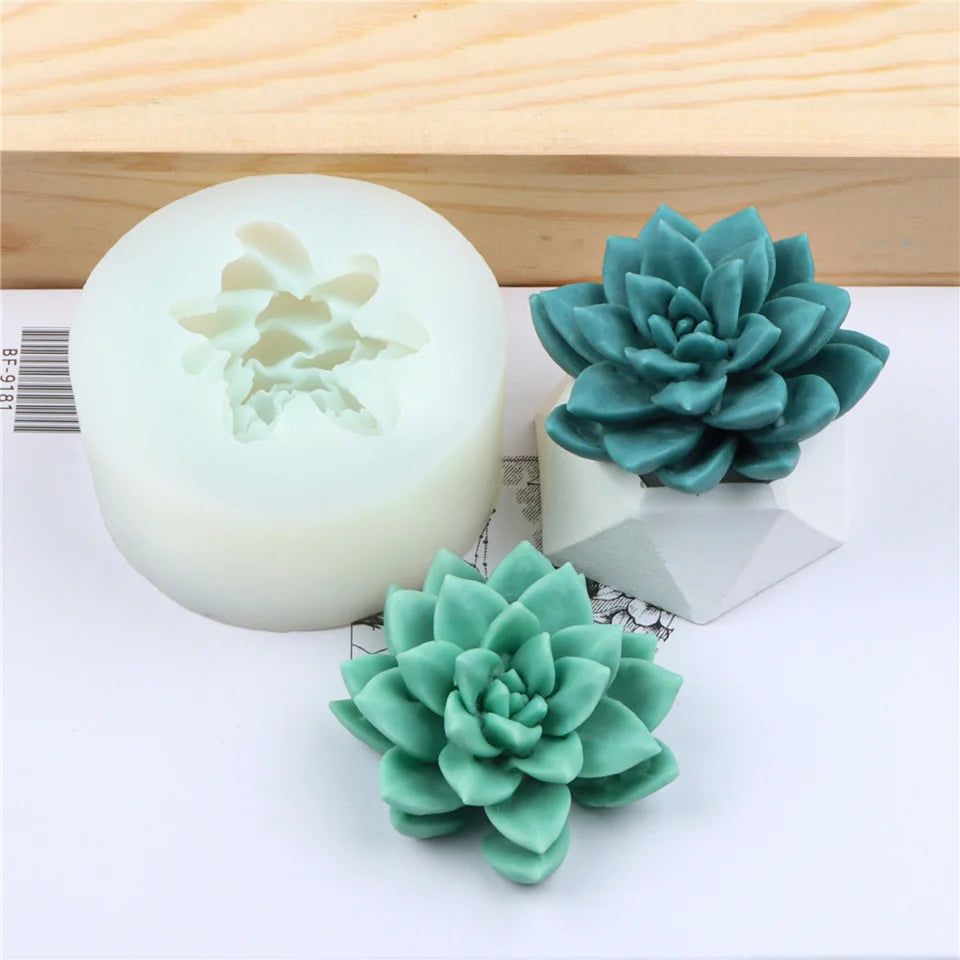 17 Styles Succulent Plants Silicone Candle Mold Eucalyptus Decorating Tools Wax 3D DIY - Your Ritual Hub 