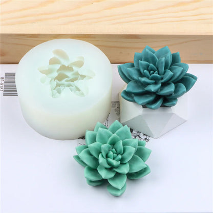 17 Styles Succulent Plants Silicone Candle Mold Eucalyptus Decorating Tools Wax 3D DIY