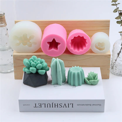 17 Styles Succulent Plants Silicone Candle Mold Eucalyptus Decorating Tools Wax 3D DIY