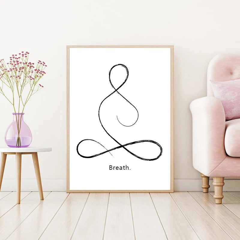 Yoga Wall Art Print Meditation Poster Yoga Symbol Breath Quote - Your Ritual Hub 