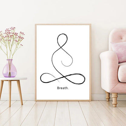 Yoga Wall Art Print Meditation Poster Yoga Symbol Breath Quote