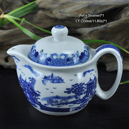 Chinese Ceramic Tea Set Kung Fu Porcelain Tea Cup Pot Set